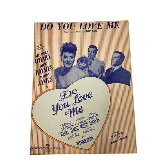 Do You Love Me Sheet Music 1946 Harry Ruby Maureen Ohara Dick Haymes Harry James - Picture 1 of 5